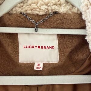 Lucky Brand Brown Sherpa Coat hooded